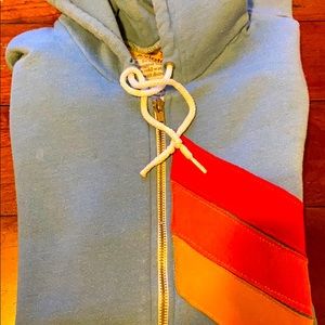 Aviator Nation 3 stripe rainbow hoodie
